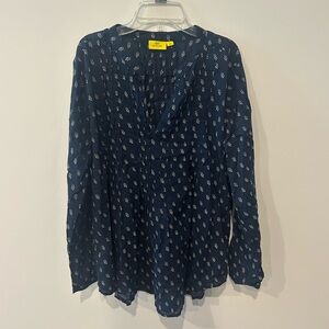 Roller Rabbit Navy Print Blouse